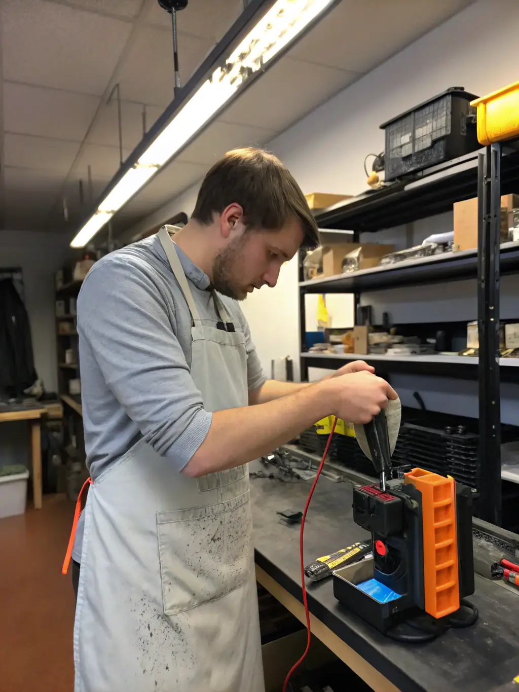 A participant learning to use a 3D printer during a technology workshop at AMICALE DU LIVRE, with a focus on hands-on learning and skill development.